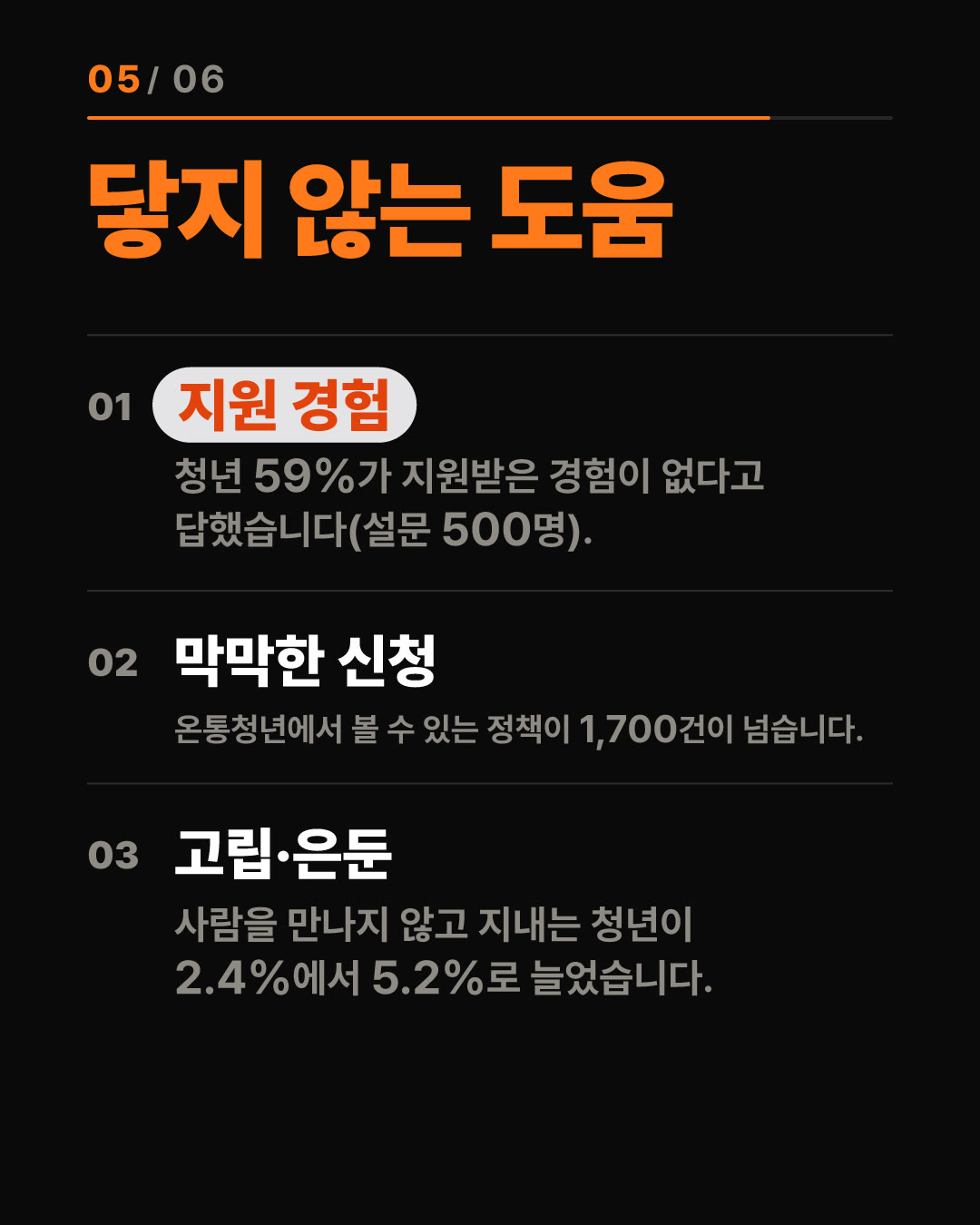 청년 지원금은 늘어나는데, 청년의 삶은 나아지고 있을까? 5번째 카드